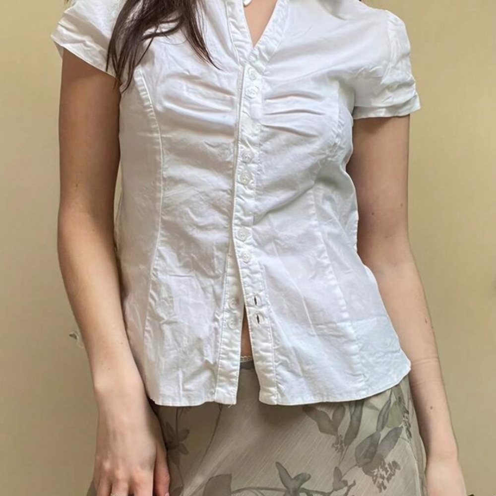Muse White Short-Sleeve Blouse ✨Office Siren✨